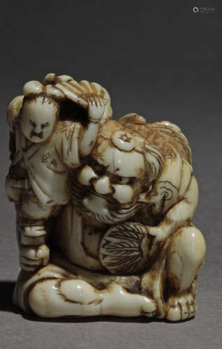 A Japanese netsuke from Edo period circa 1825-1850. Signed G...