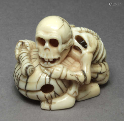 A 19th century Japanese netsuke from Meiji period. Signed