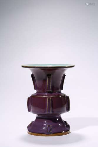 Eggplant Color Jun Ware Flower Vase
