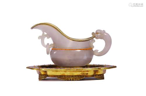 Gilt with Gem and Agate Inlaid Cup
