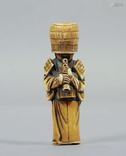 A 19th century Japanese netsuke from Meiji period. Signed