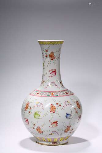Colored Longevity Patterned Vase