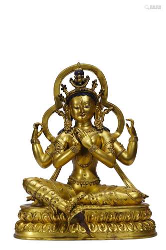 Gilt Guanyin Statue