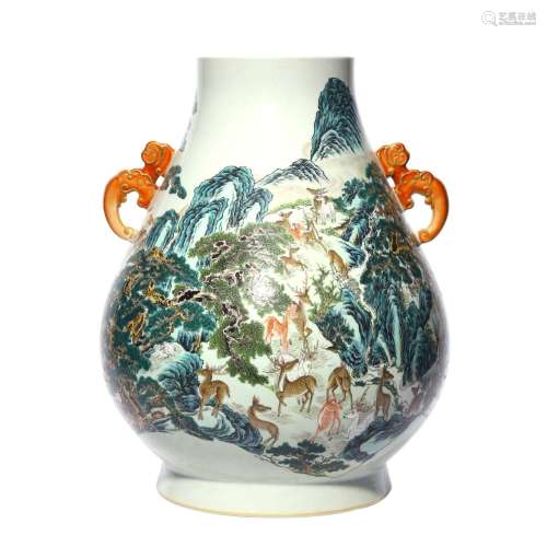 Shanshui Pattern Vase