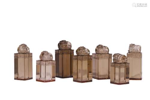 A Set of Tea Colored Crystal Seals