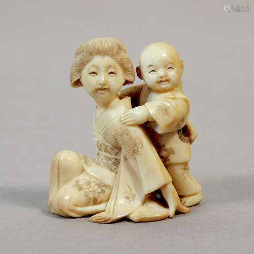 A 19th century Japanese netsuke okimono from Meiji period. S...