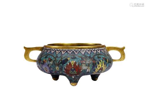 Cloisonne Tripod Censer