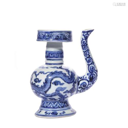 Dragon Pattern Blue and White Porcelain Kettle