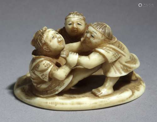 A 19th century Japanese netsuke okimono circa 1900 from Meij...