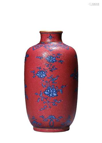 Flower Pattern Cherry Red Vase