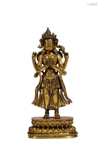 Gilt Guanyin Statue