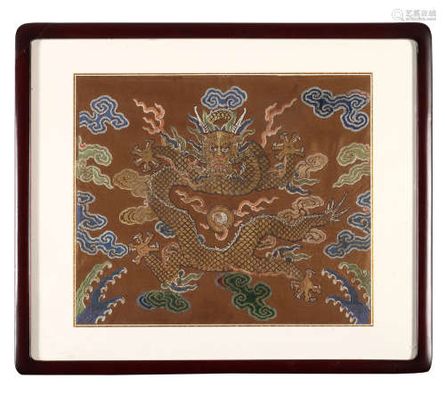 A Dragon Pattern Decoration in Frame