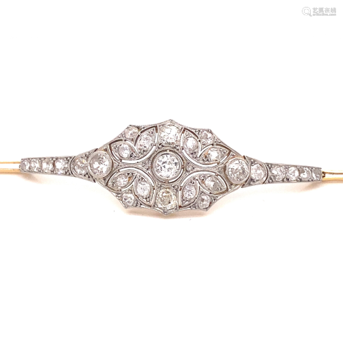 1920’ 18K Platinum Diamond Bracelet