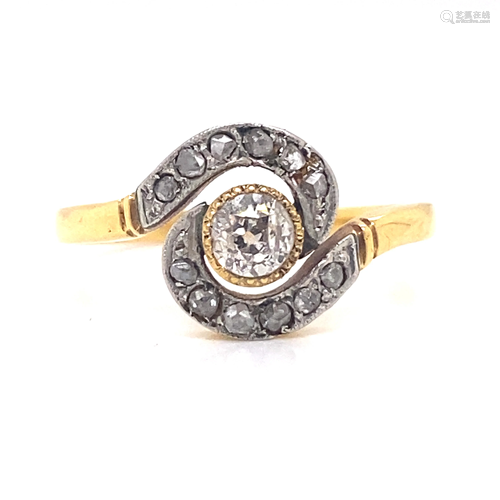 1920’ 18K Diamond Round Ring