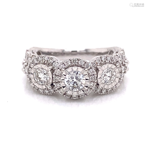 14k 3 Diamond Engagement Ring