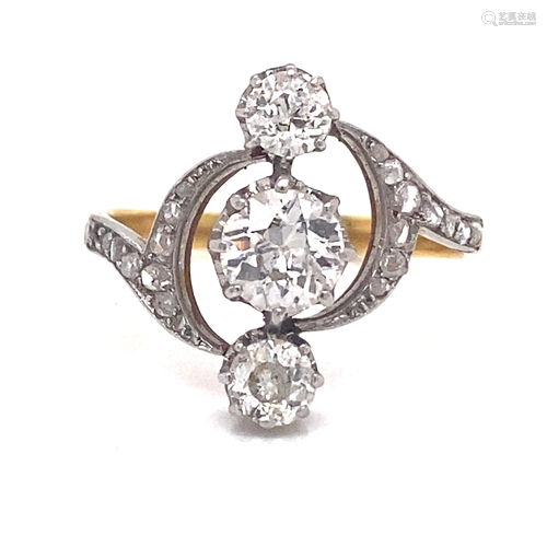 1920’ 18K Diamond Round Ring