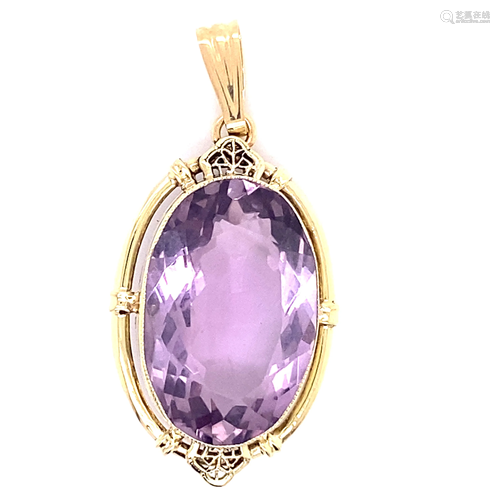 Victorian 14k Amethyst Pendant