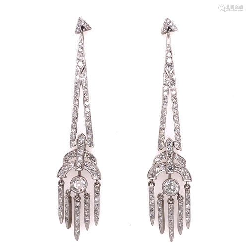 Platinum Diamond Chandeleir Dangling Earring