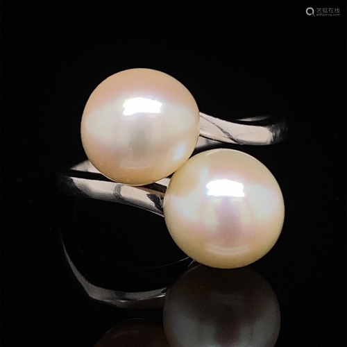 BVLGARI 18K Crossover Pearl Ring