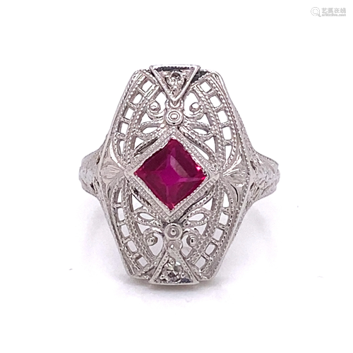 0’ 14k Red Stone Ring