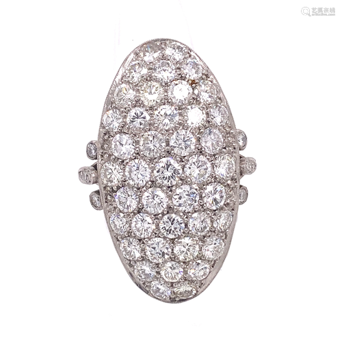 Platinum Diamond Oval Ring