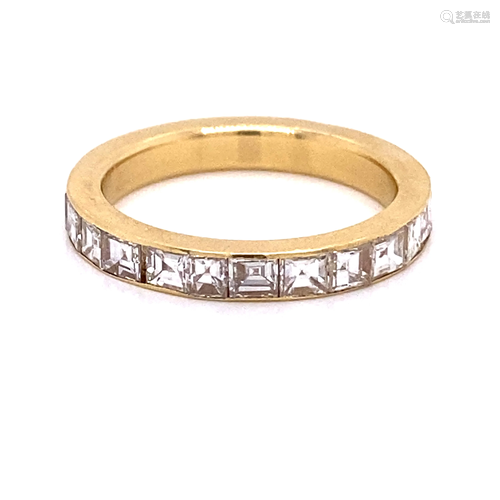 18k Princess Cut Eternity Band