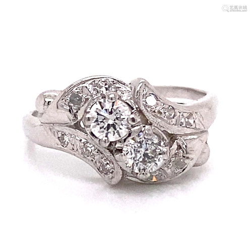 14k Crossover Diamond Ring