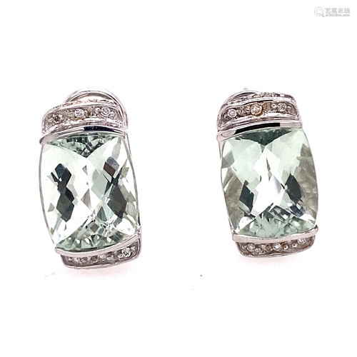 18k Topaz Diamond Earrings