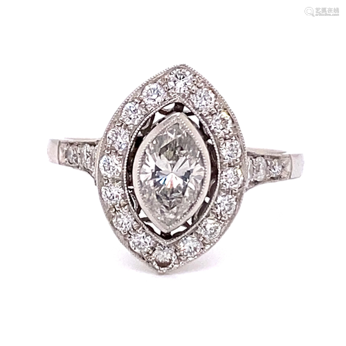 Platinum Marquise Diamond Ring