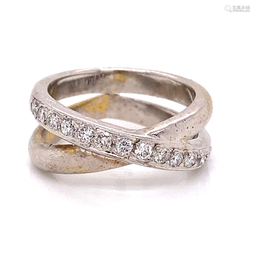 18k Crossover Diamond Ring