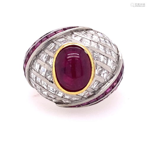 Sabbadini 18K Diamond Ruby Ring