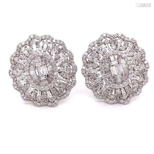 18k Diamond Rosetta Earrings