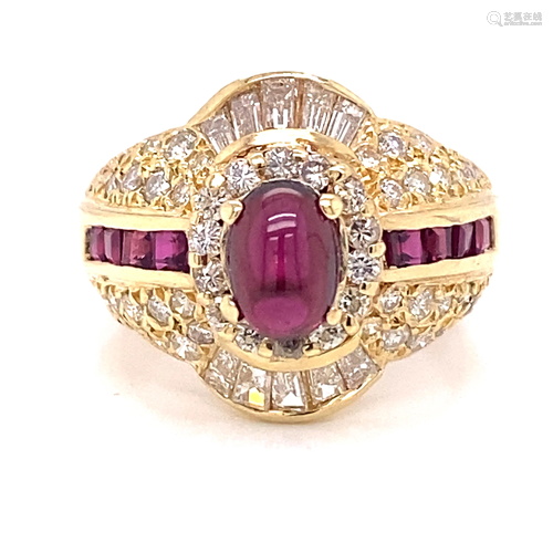 18k Ruby Diamond Ring