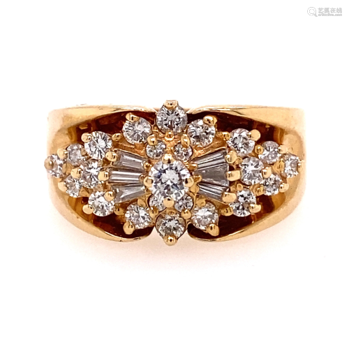 14k Diamond Cluster Ring