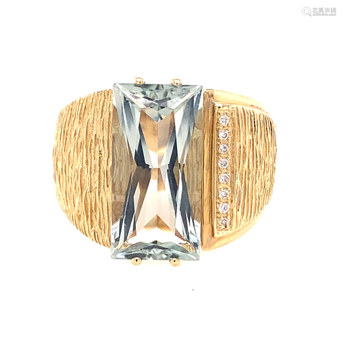 Avant Garde 14K Diamond Aqua Ring