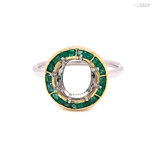 Platinum Gold Emerald Mount Ring