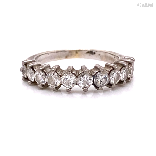 Platinum Half Diamond Eternity Ring