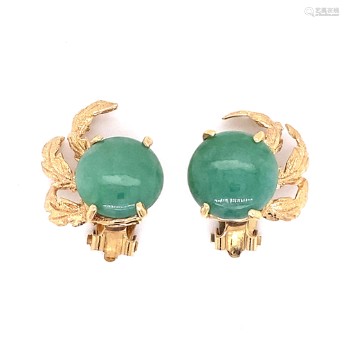 14K Jade Retro Earrings