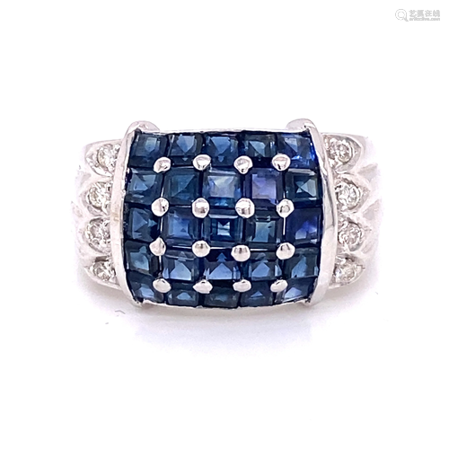 14k Diamond Sapphire Ring