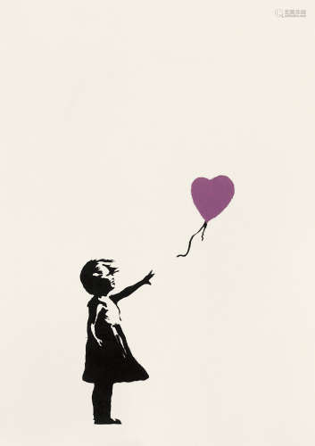 BANKSY Girl with Balloon, Purple WCP Reproduction