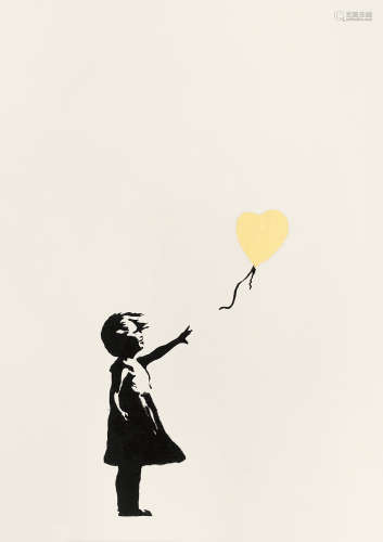 BANKSY Girl with Balloon, GOLD WCP Reproduction