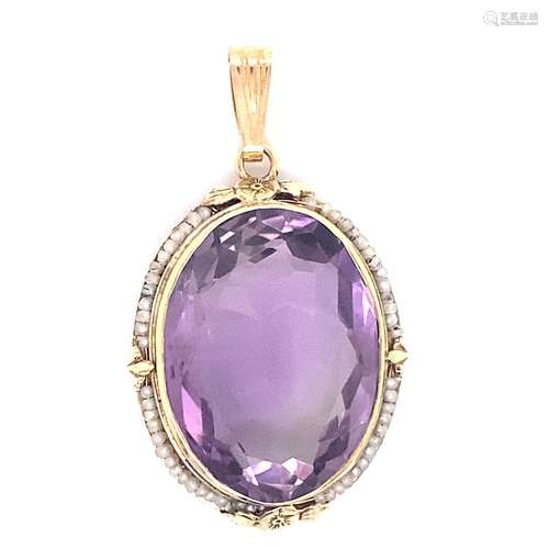 Victorian 14k Amethyst Pendant