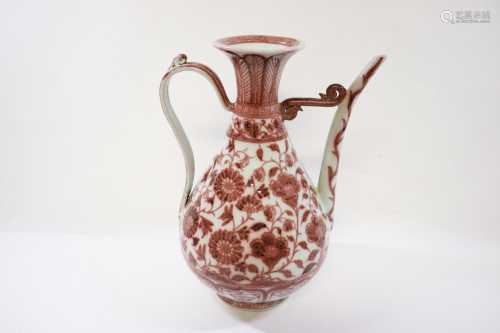 明代早期釉里红酒壶