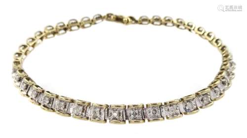 9ct gold diamond link bracelet