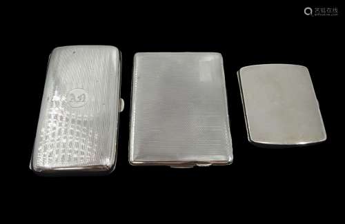 Three silver cigarette cases by Smith & Bartlam