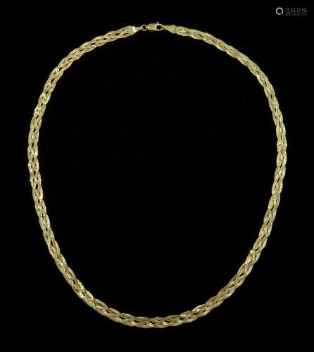 9ct gold flattened weave necklace
