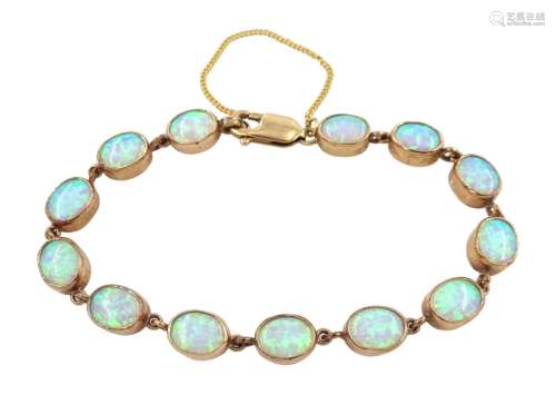 9ct gold opal link bracelet