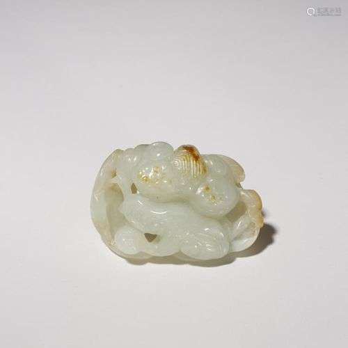 Une sculpture en JADE BLANC CHINOIS DE LINGZHI 18e SIÈCLE Fo...