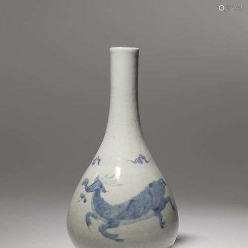 VASE BOUTEILLE CORÉEN DYNASTIE JOSEON, 19e SIÈCLE Le corps e...