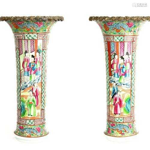 PAIRE DE VASES, CANTON CHINE ca.1900